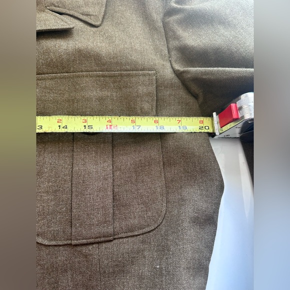 vintage • wwii army coat wool blazer green military jacket - Picture 10 of 12